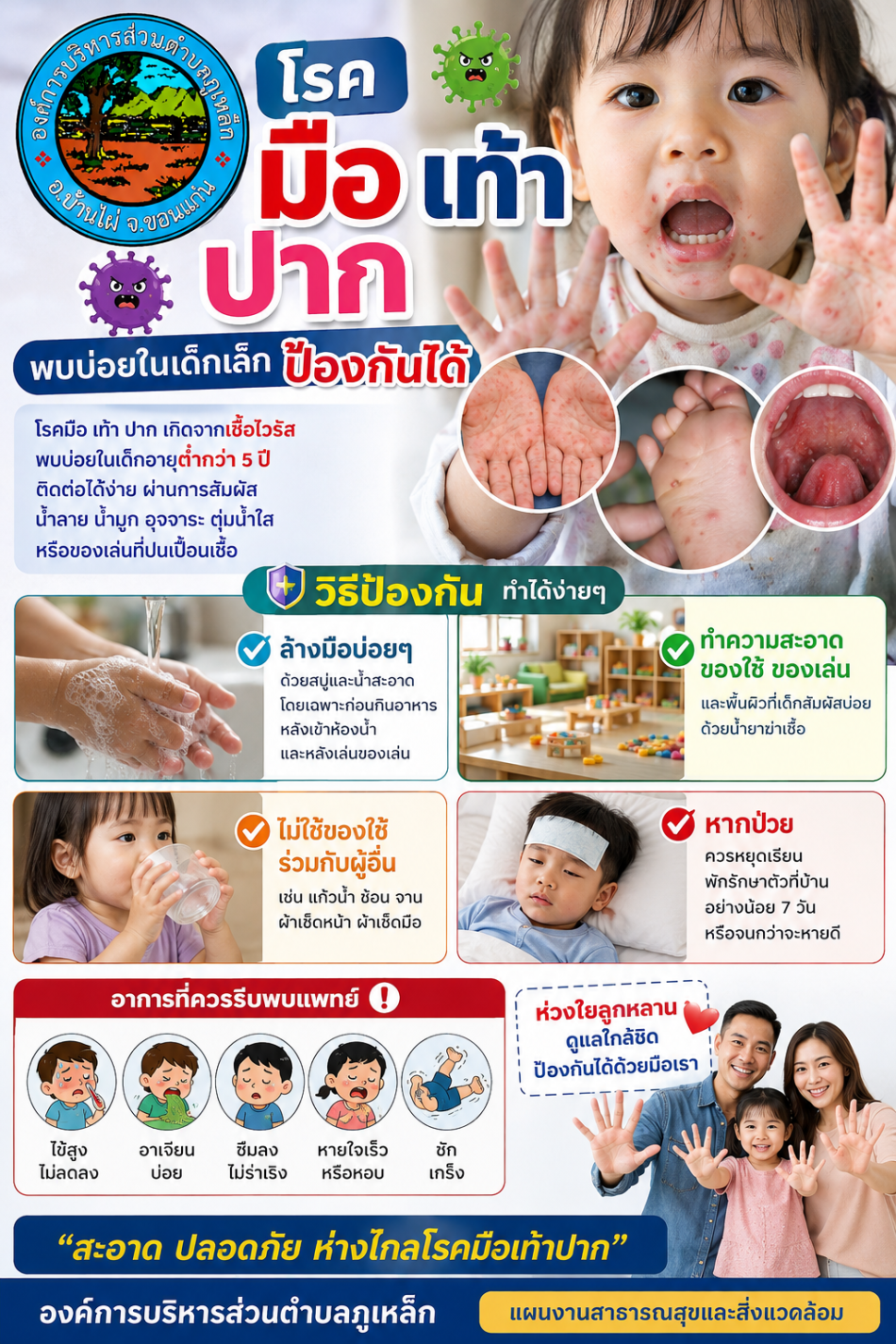 โรคมือ เท้า ปาก ป้องกันได้ ใส่ใจลูกหลาน